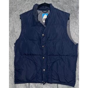 Vintage Sierra Designs Puffer Vest Navy Blue Goose Down‎ Insulated Mens L